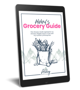 Grocery guide with Abby's nutrition coaching