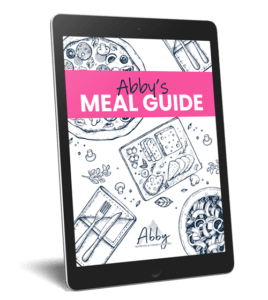 Healthy meal guide with Abby's nutrition coaching